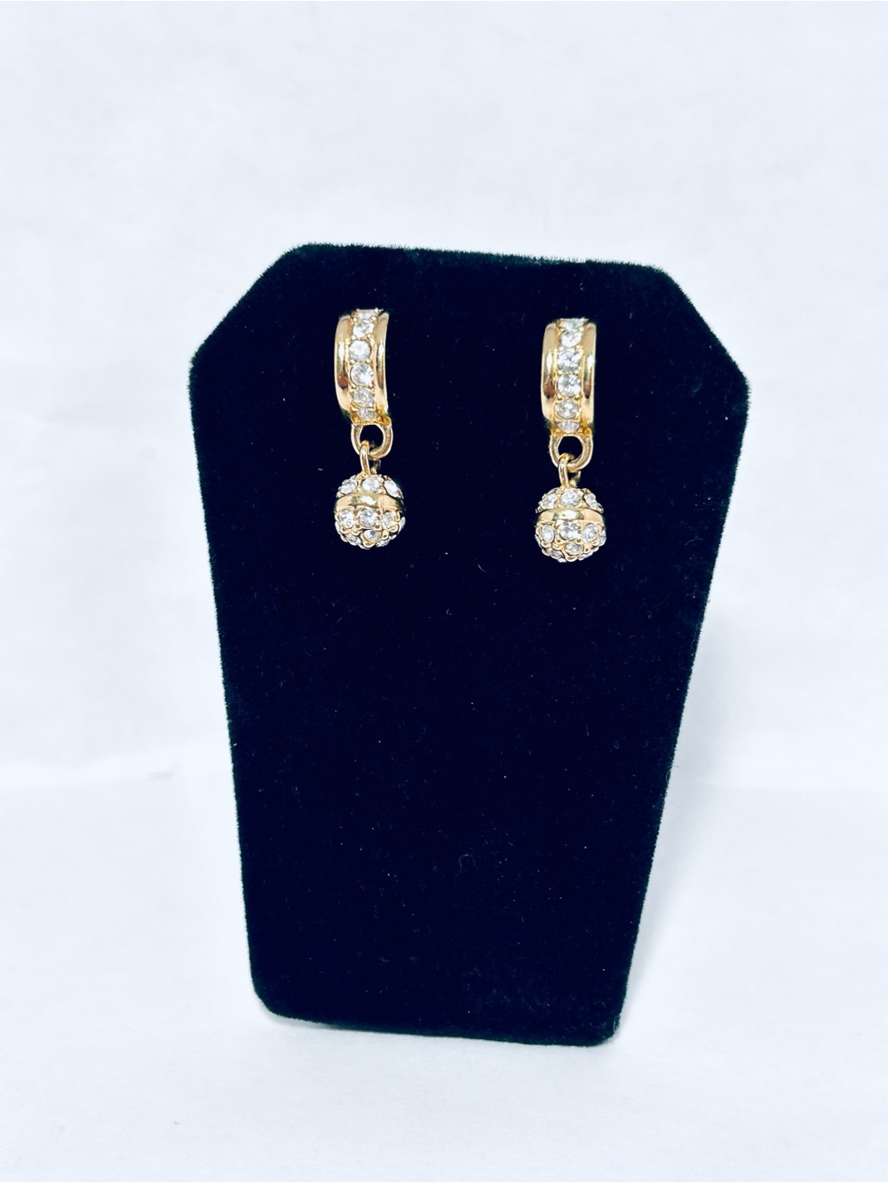 Swarovski Crystal Gold-tone Earrings Half Hoop